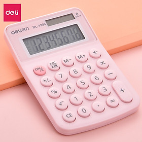 Máy tính 8 số Deli - 1209A - Hồng