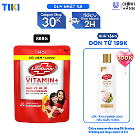 Sữa Tắm Lifebuoy Sạch Khuẩn Bảo Vệ Khỏi 99.9% Vi Khuẩn Chứa Ion Bạc+ Hỗ Trợ Cùng Đề Kháng Da Tự Nhiên Túi 800G