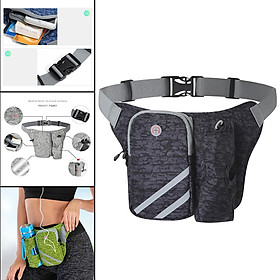 Running Belt Fanny Pack, Adjustable Running Waist Pack Bag with Water Bottle Holder, Unisex Sport Pouch Belt for Fitness Jogging Hiking Travel