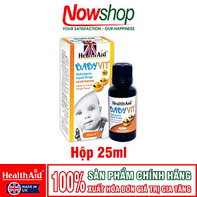 Siro Vitamin Tổng Hợp Nhỏ Giọt Tăng Đề Kháng Cho Bé BabyVit HealthAid UK Trẻ Giảm Ốm Vặt Ăn Ngon Ngủ Tốt Hộp 25ml Nhập Khẩu Chính Hãng