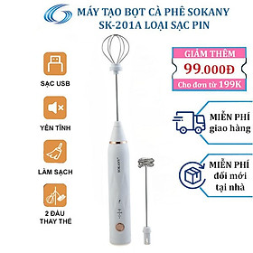 Mua Máy đánh trứng  tạo bọt sữa cafe SOKANY thiết kế cầm tay cỡ nhỏ tiện dụng cho gia đình - SK201A - HÀNG CHÍNH HÃNG - DELIYA