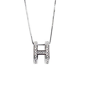 Vòng Cổ Bạc, Dây Chuyền Bạc Ý 925 Mặt Chữ H Cao Cấp Đính Đá Pha Lê Sang Trọng TNC JEWELLERY
