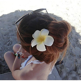Hình ảnh Sét 2 bông hoa sứ / hoa đại mềm cài tóc đi biển KAH153