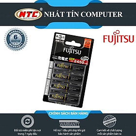 Mua Vỉ 4 pin sạc AA Fujitsu 2450mAh made in JAPAN - nội địa Nhật Bản (đen)
