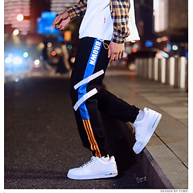 Quần Jogger thể thao Hiphop Nam Nữ 3 vạch phối Phản Quang BROW