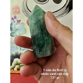 Trụ Đá Flourite Tự Nhiên Màu Xanh, Đá Thanh Tẩy Giúp Hỗ Trợ Reiki, Thiền Định, Sưu Tầm, Chặn Giấy (131 gr)