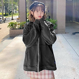 ÁO KHOÁC NỮ VÃI NỈ FORM RÔNG IN HÌNH HỌA TIẾT XIN ĐẸP 1HIT1 FASHION