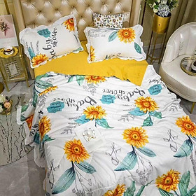 Mua Bộ Chăn Ga Cotton Đũi Rem Bèo 4 Món Chăn Trần Bông - CTDA22