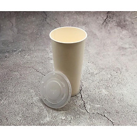 Set 200 cái_Ly trắng đồ uống lạnh và nắp size 650ml