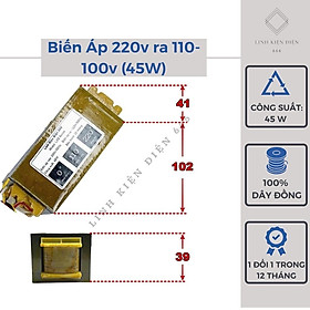 Mua Biến Áp 220v Ra 110v 45w - 60w 100% Dây Đồng Máy Biến Áp Đổi Nguồn