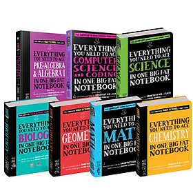 Combo 7 Cuốn Sách Big Fat Notebooks Everything You Need To Ace Study ( Sổ Tay Học Tập, Bìa Cứng In Màu, Bản Tiếng Anh ) - Tổng Hợp Kiến Thức Hóa Học, Toán Học, Đại Số, Khoa Học, Hình Học, Sinh Học, Khoa Học Máy Tính và Mã Hóa - Á Châu Books