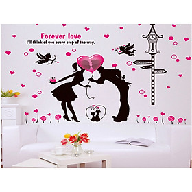 Decal dán tường nụ hôn tình nhân xl8123