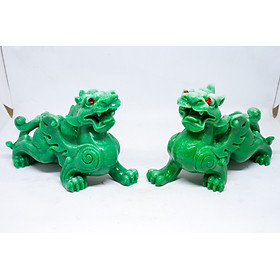 Mua Cặp tượng Tỳ Hưu phong thủy bằng đá xanh ngọc cao 12cm