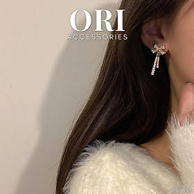 Bông tai nữ Hình Nơ đính đá Odile sang trọng ORI ACCESSORIES B310