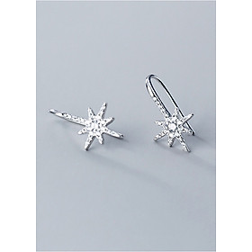 Bông Tai Nữ | Bông Tai Nữ Bạc S925 Ngôi Sao Tám Cánh B2490 - Bảo Ngọc Jewelry