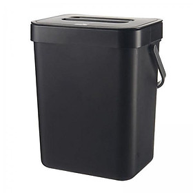 3X Modern Waste Rubbish Bin Wall Mounted Office Kitchen Trash Can Lid Black 5L