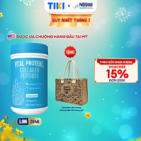 [Tặng Túi cói Premium Healthy Happy Life] 1 Lon Bột Uống Collagen Cao Cấp Hoa Kỳ Vital Proteins 284G