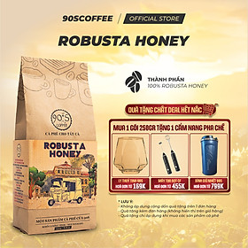 Cà Phê Robusta Honey Nguyên Chất Rang Mộc - Gu Ngọt Dịu Thơm Mùi Trái Cây | 90S COFFEE