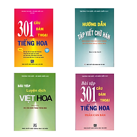 Sách - combo: Bộ giáo trinh 301 câu đàm thoại tiếng hoa giao tiếp 4 quyển ( KHỔ LỚN - BẢN MỚI)