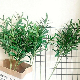 Mua Cành Lá Oliu Giả - Cành Lá Oliu Trang Trí 6 nhánh dài 90cm