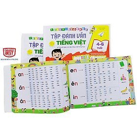 Combo bộ tập đánh vần tiếng việt và Flash Card 5X9cm