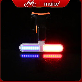 Đèn Đuôi Xe Đạp Cảnh Báo Phía Sau Cho Xe đạp Sạc Điện USB Chống Nước Trang Trí - Ngang 2 màu đỏ xanh
