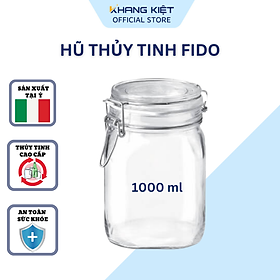 Hũ thủy tinh nắp cài Fido 1000ml, bảo quản ngũ cốc và cà phê
