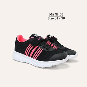 Giày thể thao bé gái 6 - 12 tuổi siêu nhẹ chống trơn khỏe khoắn và năng động Việt Nam Xuất Khẩu GH63
