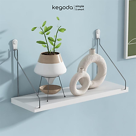 Mua Kệ Gỗ Treo Tường Không Cần Khoan KEGODA Màu Trắng Với Móc Treo Inox  Tặng Kèm Phụ Kiện