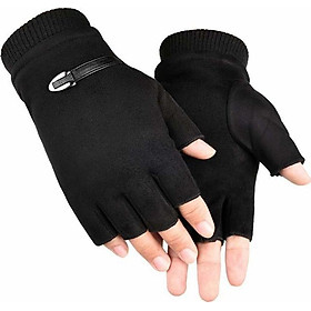 Găng tay phượt thủ nam mẫu da lộn cực đẹp thiết kế hở ngón tiện lợi DLCN01