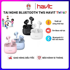 Tai Nghe TWS Havit TW967 BT 5.1, Thiết Kế Công Thái Học, Driver 10mm