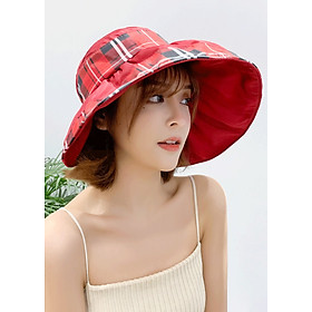 Mũ Đi Biển Gấp Gọn Họa Tiết Ca Rô MU010 MayHomes Chất Liệu Bền Đẹp, Kiểu Dáng Thời Trang