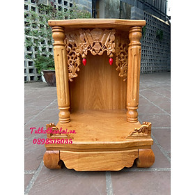 Mua Bàn thờ thần tài ông địa gỗ Gõ Đỏ cột Tròn trơn M02 ( Hàng loại 1 )