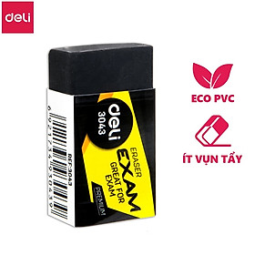 Gôm tẩy 2b deli, 40×22×12mm, đen - 1 viên - e3043