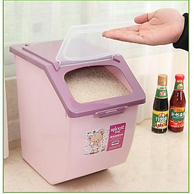 Mua thùng đựng gạo 15kg - màu hồng tím