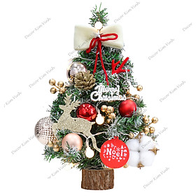 Mua Cây Thông Hàn Quốc THQ04 Nơ Kem Trang Trí Giáng Sinh 40cm
