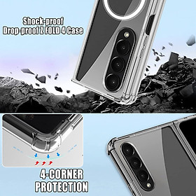 Ốp lưng chống sốc trong suốt hỗ trợ sạc Maqsafe cho Samsung Galaxy Z Fold 3 / Z Fold 4 hiệu Likgus Maqsafe Magetic Case siêu mỏng 1.5mm, độ trong tuyệt đối, chống trầy xước, chống ố vàng, tản nhiệt tốt - hàng nhập khẩu