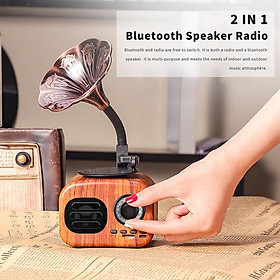 Loa Bluetooth Retro Wood Hộp di động Di động không dây loa mini ngoài trời cho hệ thống âm thanh tf fm radio music mp3 loa siêu trầm Color: Pink