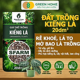 Mua Đất Trồng Kiểng Lá Greenhome  Sfarm  Bao 20dm3 (= 8KG)  Giá Thể Trộn Sẵn  Tiện Lợi Cho Monstera  Rễ Khoẻ  Thân To  Lá Dày