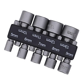 9 Piece Metric  Bit Socket Set, 5mm-13mm, Chrome-vanadium Steel Drill Bit