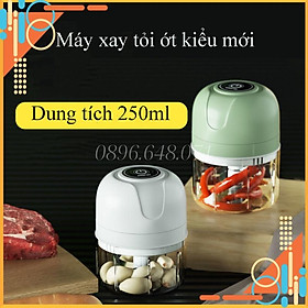 Mua Máy Xay Tỏi Ớt Thịt Cá Đa Năng Mini Cầm Tay Sạc Pin Tích Điện Dung Tích 250ml Tiện Lợi