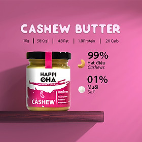 Bơ Hạt Điều Nguyên Chất Không Đường Xay Mịn Tự Nhiên HAPPI OHA Cashew Butter