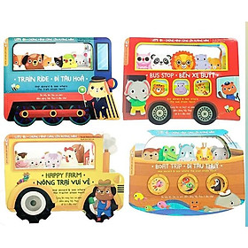 Bộ sách tương tác let's go - chúng mình cùng lên đường nào: đi tàu hỏa + bến xe buýt + nông trại vui vẻ + đi tàu thủy