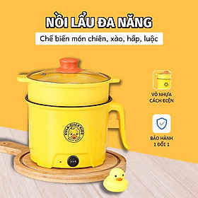 Mua Nồi điện mini VỊT VÀNG 2 tầng đa năng nấu cơm lẩu cháo chiên xào dung tích 1 8L loại tốt GT16