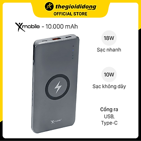 Mua Pin sạc dự phòng không dây Polymer 10.000 mAh Type C PD QC3.0 X-mobile P66D - Hàng chính hãng