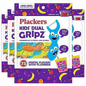 Mua TÚI 75 TĂM CHỈ NHA KHOA & FLOURIDE VỊ TRÁI CÂY CHO BÉ Plackers Kids Dual Gripz Flossers  Grip Me Handle  Fruit Smoothie