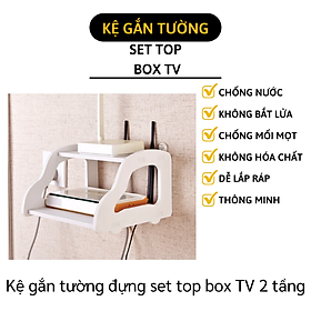Mua Kệ Gắn Tường Đựng Set Top Box TV   Đầu Thu   WiFi 2 Tầng - Chính Hãng