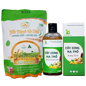 Combo Giảm Cân, Tan Mỡ, Mờ Thâm Rạn Sau Sinh - Gồm 1 Bột Yến Mạch Úc Tươi (1KG) Và 1 Cốt Gừng Hạ Thổ Bảo Nhiên (330ML)