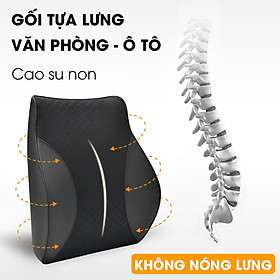 Đệm tựa lưng ghế văn phòng, gối cao su non tựa lưng ô tô Tâm Luân - Vỏ gối tựa lưng da kết hợp lưới siêu thoáng, sang trọng, gối tựa lưng văn phòng - Màu Be