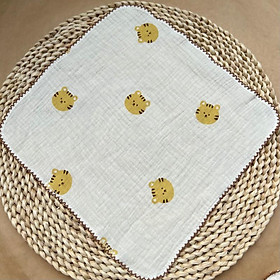 [1 Cái] Khăn sữa vải xô muslin 2 lớp cao cấp mềm mịn cho bé KT 30*30cm - Hổ Vàng